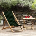 Yeşil Kareli Katlanabilir Şezlong - SZL29 - Görsel 2