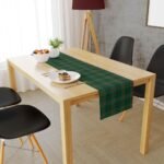 Yeşil Kareli Runner Örtüsü - 140x45CM - Görsel 2