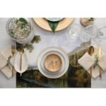 Yeşil Orman Manzaralı Kumaş Amerikan Servis 4'lü Set 35X50CM