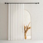 Ekru Foldet Keten Desen Tül Perde | Calvora - Görsel 2